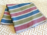 Cozy Pastel Striped Baby Blanket  Handmade Cotton & Bamboo Blen