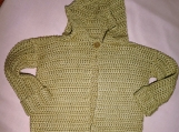 Crocheted Hooded Baby Sweater,3-6 mos. IS101
