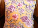 Elegant Floral Cotton Pillow Cover  18" x 18" Envelope  Style