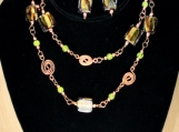 Fancy Glass & Copper Necklace Set