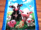 Farm Animal Lap/Toddler Quilt, 100% Cotton