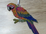 Free-Standing Lace Parrot Ornament  Colorful Macaw Embroidered 
