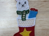 Llama in Christmas Stocking Ornament  Cute Freestanding Lace Ho