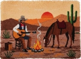 Rug Hooking Kits (Printed Canvas) | Cowboy and Horse