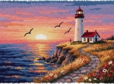 Rug Hooking Kits (Printed Canvas) | Lighthouse Sunset