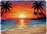 Rug Hooking Kits (Printed Canvas) | Tropical Sunset