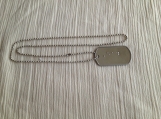 Braille "Dad" dog tag necklace on ball chain stainless steel