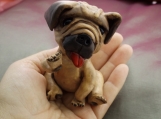 Ooak Polymer Clay PUG Pup - You Get To Name This Pug!!