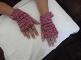 Pink Fingerless Hobo Gloves