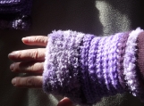 Pretty in Purple Furry Mitts and Matching Headband/Ear Warmers