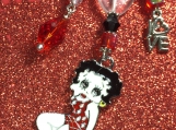 Beautiful Love Betty Boop Crystal Heart Purse Charm !! L@@K !!