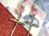 Dove Of Peace On A Cross Beaded Easter Earrings