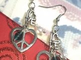 Mothers Day Love Peace & MOM Earrings & European Charm