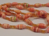 Paper bead necklace in beautiful Spring colours.