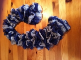 Ruffle scarf blue and grey