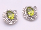 925 Sterling Silver Peridot & CZ Gemstone Jewelry Handsome cuffl