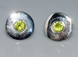 Genuine Peridot Gemstone Men"s Cufflinks 925 Sterling Silver