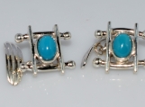 Genuine Turquoise Gemstone Men"s Cufflinks 925 Sterling Silver H