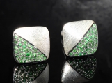 Natural Tsavorite Gemstone Beautiful Man"s Cufflinks 