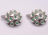 Precious Emerald Gemstone Men"s Cufflinks 925 Sterling Silver 