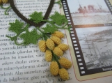 Yellow Crochet Necklace, yellow grapes necklace,fruit bib,