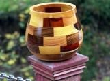 Rainbow Segmented Turned Wood Vase