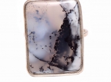 925 Sterling Silver Bezel Sett Dendrite Opal  Gemstone Ring