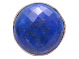 925 Sterling Silver Bezel Sett Lapis Gemstone Ring