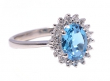 925 Sterling Silver  BlueTopaz&CZ Gemstone Rings