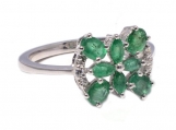 925 Sterling Silver Emerald & CZ Gemstone Rings