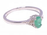 925 Sterling Silver Emerald & CZ Gemstone Rings