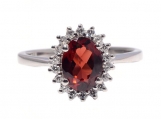 925 Sterling Silver Garnet & CZ Gemstone Rings