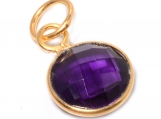 925 Sterling Silver Hydro Amethyst Gemstone Gold Vermeil Pandent