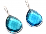 925 Sterling Silver London BlueTopaz Gemstone Earring