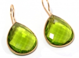 925 Sterling Silver Manmade Peridot GemstoneGold Vermeil Earring