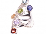 925 Sterling Silver Multi -Semi-Precious Gemstone Rings