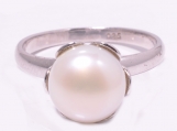 925 Sterling Silver Pearl  Gemstone Ring