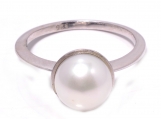 925 Sterling Silver Pearl  Gemstone Ring