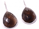 925 Sterling Silver Smoky Topaz Gemstone Earring