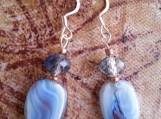 Baby Blue Glass Bead Dangle Earrings