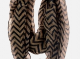 Brown and Black Chevron Infinity Scarf Eternity Zig Zag Stripe