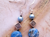 Periwinkle Blue Dyed Imperial Jasper Dangle Earrings