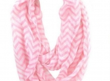 Pink and White Chevron Infinity Scarf Eternity Zig Zag Stripe