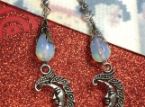 Pretty Moonstone Moon Earrings