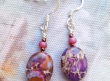 Purple Fancy Jasper Dangle Earrings