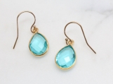 Vermeil Bezel Setting Chalcedony Gemstone Earring