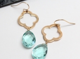 Vermeil Bezel Setting Chalcedony Gemstone Earring