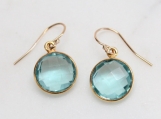 Vermeil Bezel Setting Chalcedony Gemstone Earring