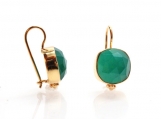 Vermeil Bezel Setting Dyed Emerald Gemstone Earring