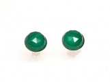 Vermeil Bezel Setting Green Onyx Gemstone Earring